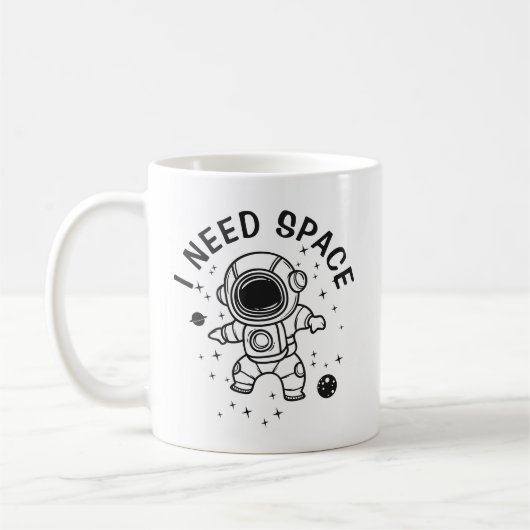 Mug "J'ai besoin d'espace" - L'astronaute seule (Gauche)