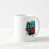 Mug J'AI ÇA Typographie Motivationnelle de Style Graff (Devant droit)