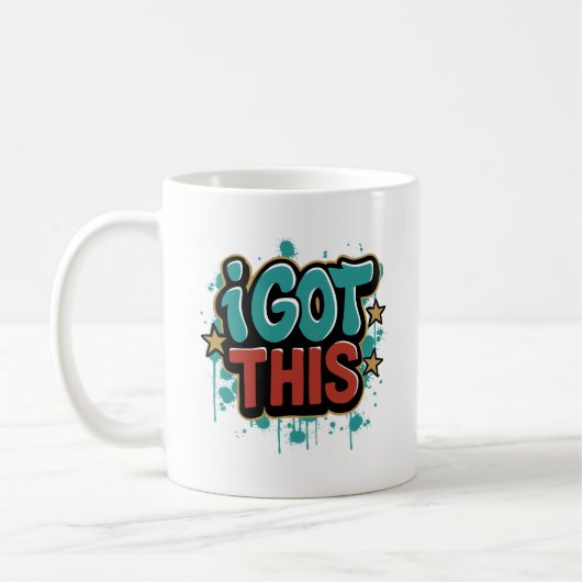 Mug J'AI ÇA Typographie Motivationnelle de Style Graff (Gauche)