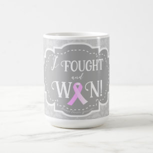 Mug J'ai combattu et gagné   Survivant du cancer du se