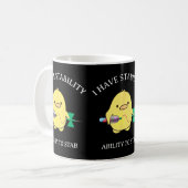 Mug J'ai de la stabilité drôle poulet technicien de ph (Devant gauche)