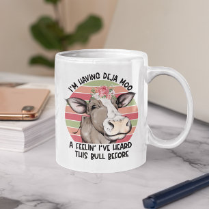 Mug J'ai Deja Moo défini drôle vache florale