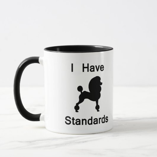 Mug J'ai des normes (le caniche) (Gauche)