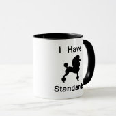 Mug J'ai des normes (le caniche) (Devant droit)