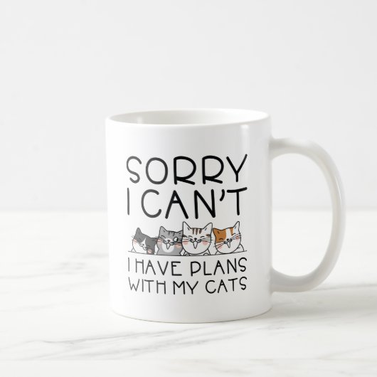 Mug J'Ai Des Plans Avec Mes Chats (Droite)