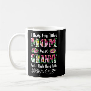 Mug J'ai deux titres Maman et Grand-mère Floral D