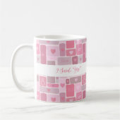 Mug J'ai dit oui écriture moderne rose engagement (Gauche)