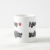 Mug J'ai donné mon coeur à un pompier texte noir (Centre)