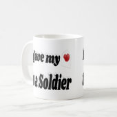 Mug J'ai donné mon coeur à un soldat en noir texte (Devant gauche)