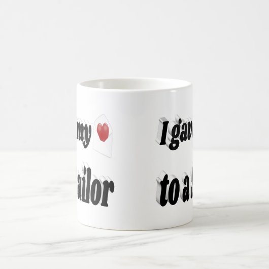Mug J'ai donné mon coeur à un voilier texte noir (Centre)