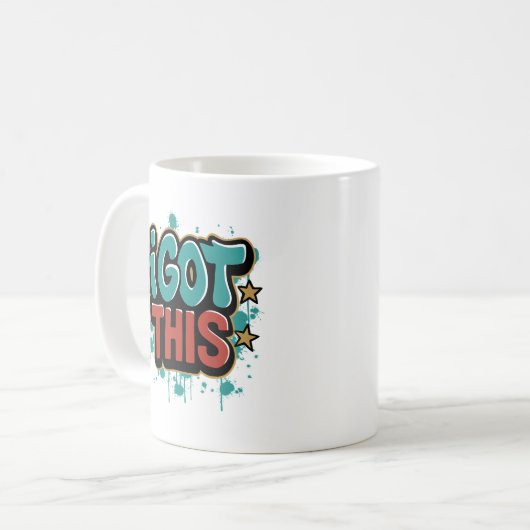 Mug J'AI EU CE Style Graffiti Typographie Motivationne (Devant gauche)