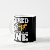 Mug J'Ai Fait Mon Temps Sur La Ligne Retraité Lineman (Devant gauche)