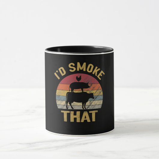 Mug J'Ai Fumé Que BBQ Viande Fumeur Grill Cadeau (Centre)
