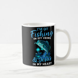 Mug J'ai la pêche dans les veines et Jésus dans mon cœ