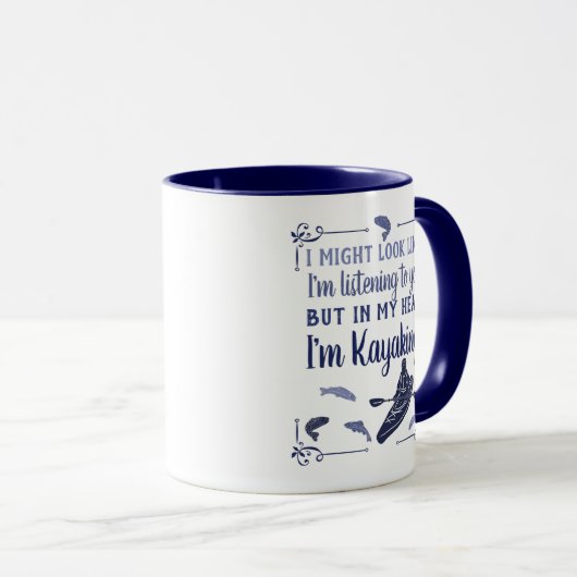 Mug J'ai l'air d'écouter Funny Kayak (Devant droit)
