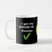 Mug J'ai mon vaccin COVID-19. Bouton de pâte à café (Gauche)