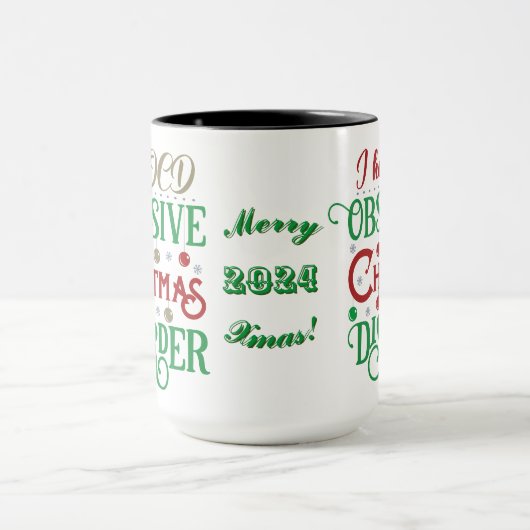 Mug J'ai OCD : Obsessionnel Noël Trouble drôle (Centre)