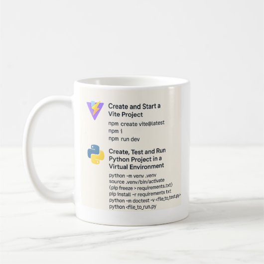 Mug J'ai oublié comment Vite/Python (Gauche)