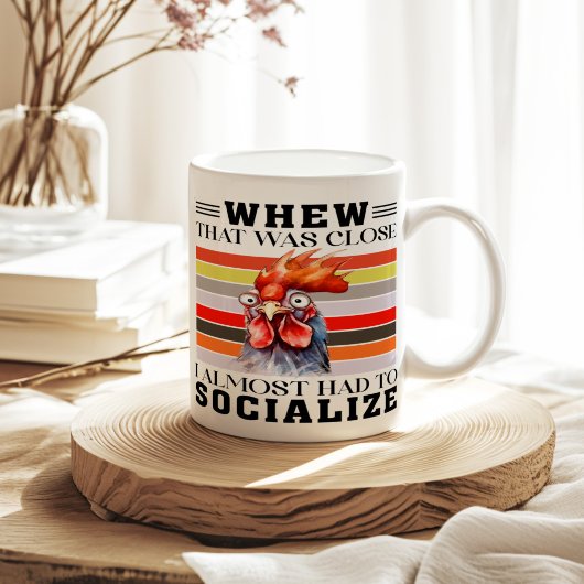 Mug J'ai presque dû socialiser drôle sarcastique
