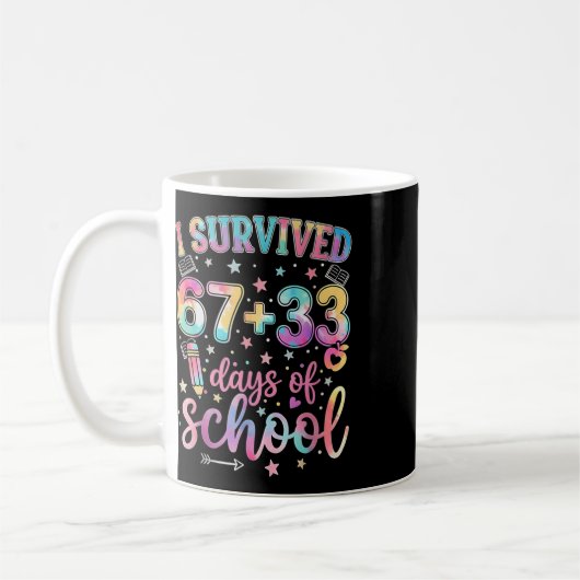 Mug J'ai survécu 67 + 33 jours d'école drôle 6 7 ensei (Gauche)