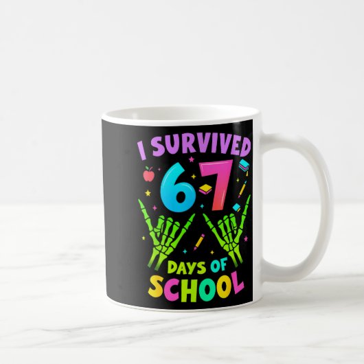 Mug J'ai survécu 67 jours de mains de squelette d'enfa (Droite)