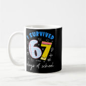Mug J'ai survécu 67 jours d'école 6 7 Meme (Gauche)