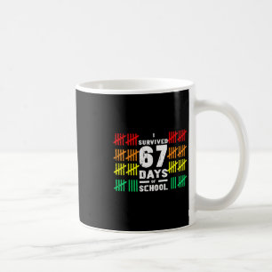 Mug J'ai survécu 67 jours d'école drôle 67 mème enfant