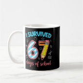 Mug J'ai survécu 67 jours d'école Drôle 67 Mème Enseig (Gauche)