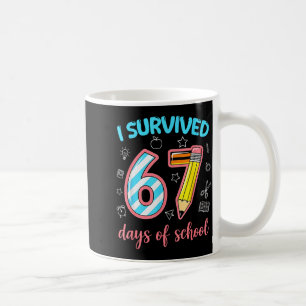 Mug J'ai survécu 67 jours d'école Drôle 67 Mème Enseig