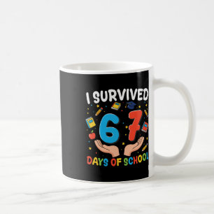 Mug J'ai survécu 67 jours d'école drôle 67e jour ensei