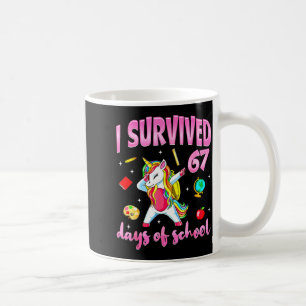 Mug J'ai survécu 67 jours d'école licorne dabbing ense