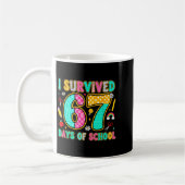 Mug J'ai survécu 67 jours d'école Mème drôle Professeu (Gauche)