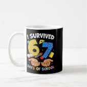 Mug J'ai survécu 67 jours d'école Mème drôle Professeu (Gauche)