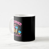 Mug J'ai survécu 67 jours d'école Mème drôle Professeu (Devant gauche)