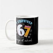 Mug J'ai survécu 67 jours d'école Mème drôle Professeu (Gauche)