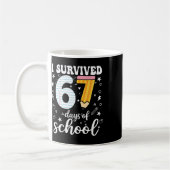 Mug J'ai survécu 67 jours d'école Mème drôle Professeu (Gauche)