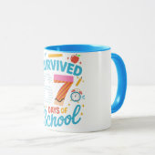 Mug J'ai survécu 67 jours d'école Mème Professeur Élèv (Devant droit)