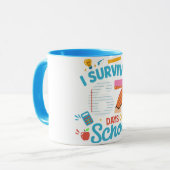 Mug J'ai survécu 67 jours d'école Mème Professeur Élèv (Devant gauche)