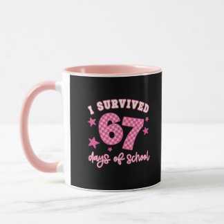 Mug J'ai survécu 67 soixante-sept jours d'école à carr