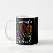 Mug J'Ai Survécu À 100 Jours D'École Pour Enseignant E (Gauche)