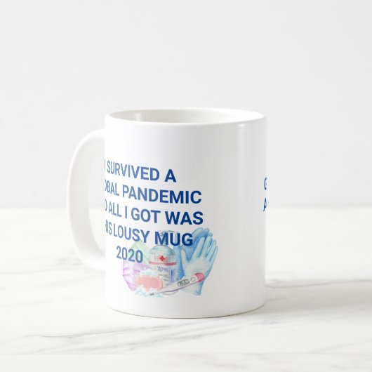 Mug J'ai survécu à Global Pandemic Funny Covid 2020 (Devant gauche)