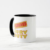 MUG J'AI SURVÉCU À LA TÂCHE DE JURY (Devant gauche)