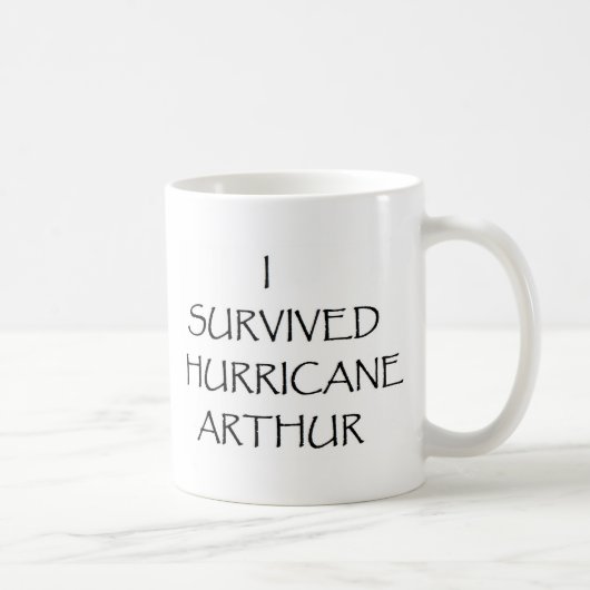 Mug J'ai survécu à l'ouragan Arthur (Droite)