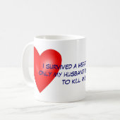 Mug J'ai survécu à une crise cardiaque (Devant gauche)