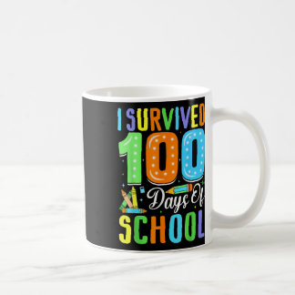 Mug J'Ai Survécu Aux 100 Jours D'École 100 Jours D'Éco