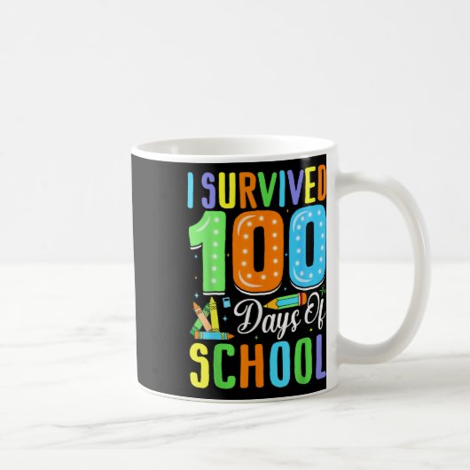 Mug J'Ai Survécu Aux 100 Jours D'École 100 Jours D'Éco (Droite)