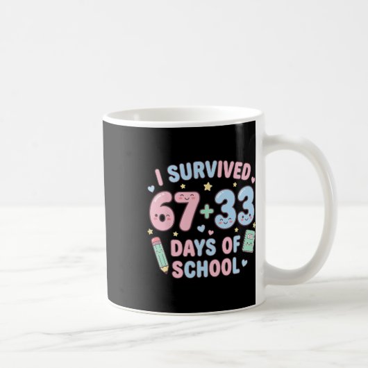 Mug J'ai survécu aux 100 jours d'école Prof de maths E (Droite)