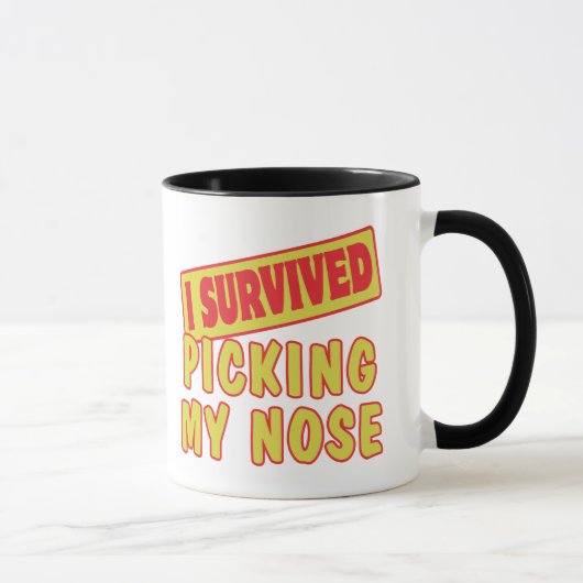 MUG J'AI SURVÉCU DE CHERCHER MON NEZ (Droite)