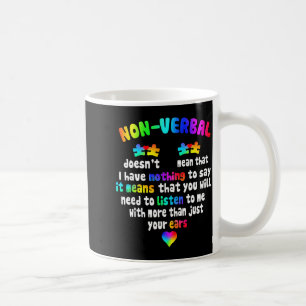 Mug J'ai un Autisme en Pièce de Puzzle Non Verbal Néon