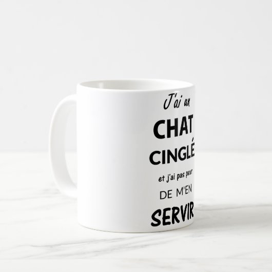 MUG J'AI UN CONVERSATION CINGLÉ ET J'AI PAS PEUR D (Devant gauche)